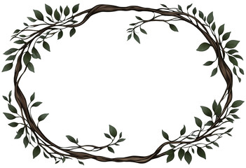 Fototapeta premium Frame with Leaves on a transparent background