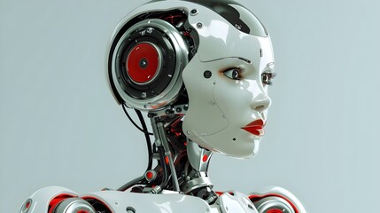 Futuristic Robot Human-like Android Design Realistic Face Technology Innovation | AI Generated