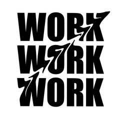 Work distorted typography illustration