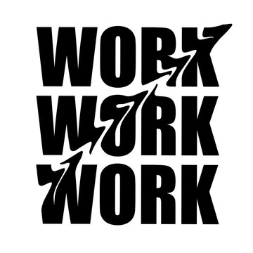 Work distorted typography illustration