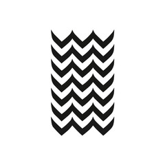 Abstract zigzag lines icon flat on white isolated background, vector design.