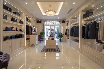 Elegant Boutique Interior Showcasing Fashion and Accessories