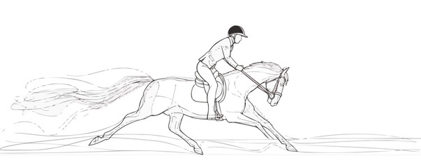 A man is riding a horse in a race