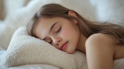 Peaceful Sleep of a Young Girl Emphasizing the Importance of Sleep Hygiene for Health and Wellness