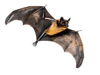Obraz premium Bat in flight. Wing flap. Isolated white background