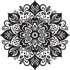 simple mandala design sillouette vector style