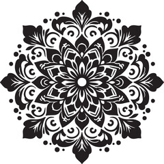simple mandala design sillouette vector style