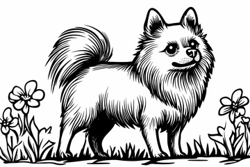 Cute coloring page featuring a playful dog for kids creativity.