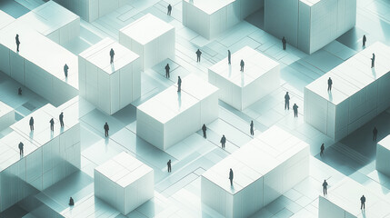 A group of people are standing in front of a building with a white background