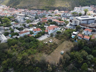 Drone aerial shot of Bosnia, Sarajevo, Mostar, Stari Most Bridge