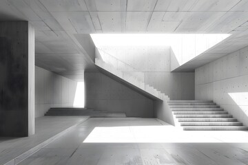 Obraz premium Modern Minimalist Architecture with Light and Shadows