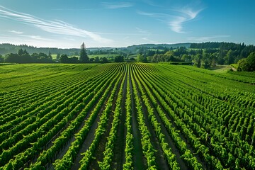 Lush Vineyard Landscape Under a Clear Blue Sky