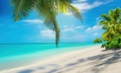 Paradise: turquoise water and palm trees