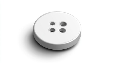 Fototapeta premium Minimalist Illustration of a Button on Pure White Background