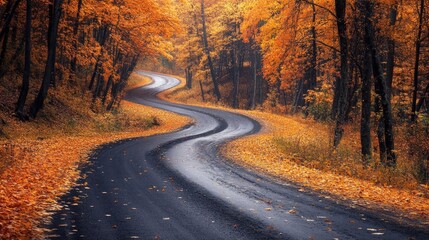 Fototapeta premium Serene Autumnal Drive