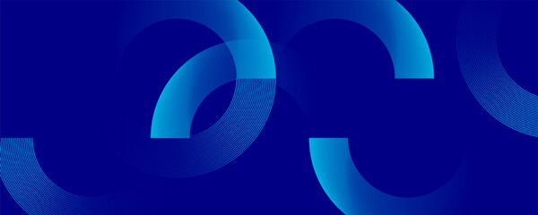 Circle abstract background. Blue gradient circular shape elements. Minimalist geometric pattern. Modern design
