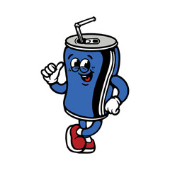 BOTTLE CARTOON CHARACTER VECTOR ILLUSTRATION
