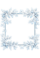 Blue Snowflake Frame on a transparent background