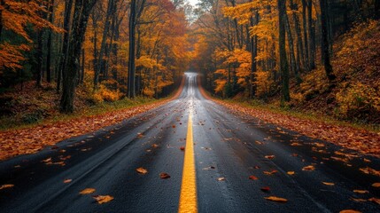 Obraz premium Serene Autumnal Drive