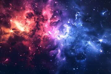 Fototapeta premium Stunning Cosmic Nebula with Vibrant Colors and Stars
