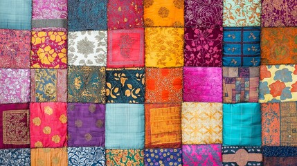 india fabric background patchwork