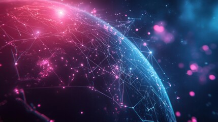 Obraz premium 3D Internet Business Communication Technology with Global Network and Telecommunication 