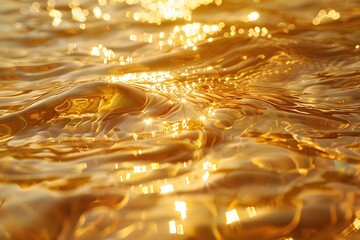 Glimmering Golden Waves: A Close-Up of Sunlit Water