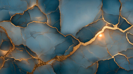 Blue and gold abstract marble background, luxury product blue background wallpaper