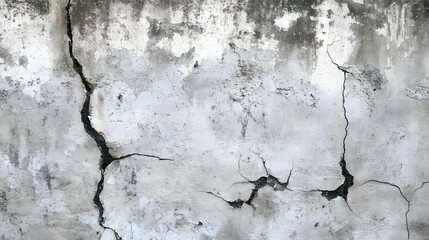 Fototapeta premium Weathered concrete wall texture with cracks and black spots 