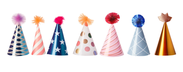 set of multi colored christmas hat