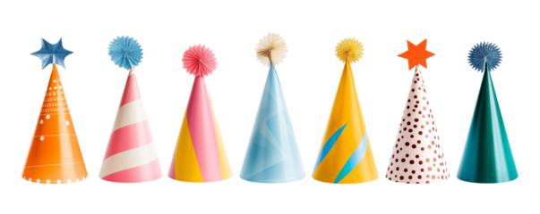 party hats isolated on white