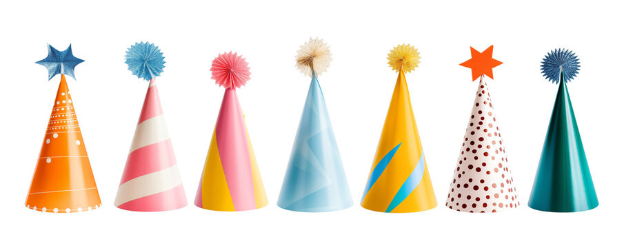 party hats isolated on white