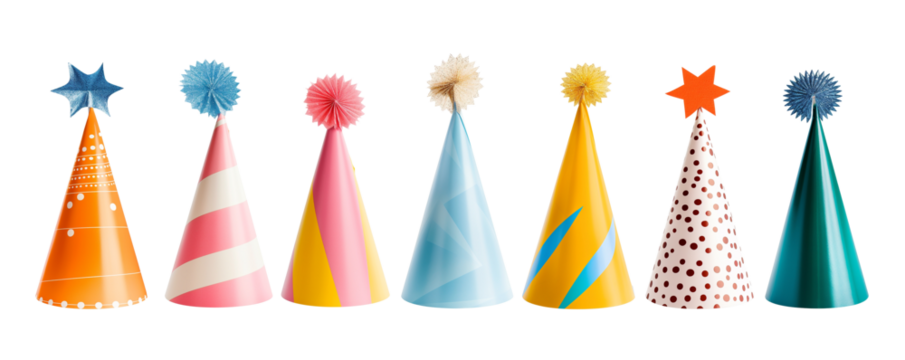party hats isolated on white
