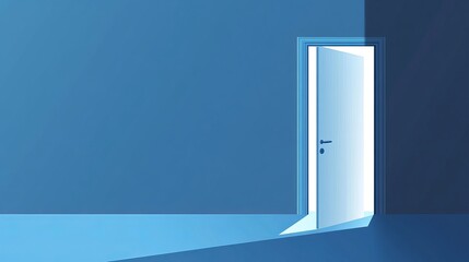 Open door as a symbol of new career opportunities business ventures and initiative A vector illustration representing the business concept