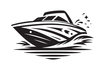 Jet Boat Silhouette Vectors – High-Quality Illustrations for Graphic Design