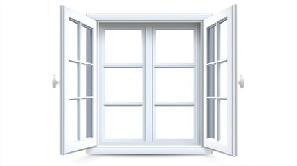 Obraz premium Vector illustration of an open window isolated on a white background