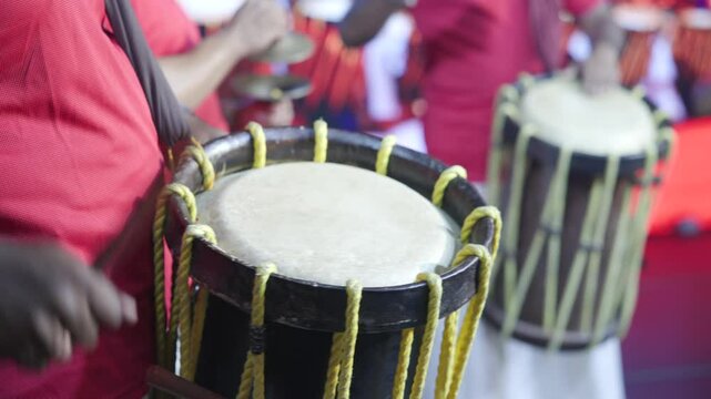 drummers Onam, annual harvest , indian Hindu cultural festival , by the people&nbsp;of&nbsp;Kerala, drums beat on stage