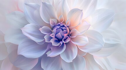 Fototapeta premium Delicate Ethereal Flower Petals Blooming Soft Colors Serenity | AI Generated
