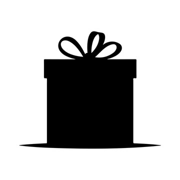 recommend clip art: gift box silhouette vector black color silhouette solid white background 