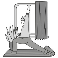 Bodyweight Workout Routine high-Intensity interval training. Infographics showing sports exercises. People doing core strength, balance, endurance. Vector illustration