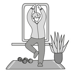 Bodyweight Workout Routine high-Intensity interval training. Infographics showing sports exercises. People doing core strength, balance, endurance. Vector illustration