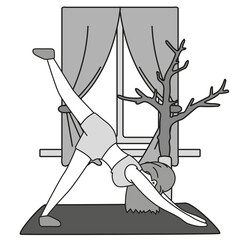 Bodyweight Workout Routine high-Intensity interval training. Infographics showing sports exercises. People doing core strength, balance, endurance. Vector illustration