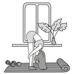 Bodyweight Workout Routine high-Intensity interval training. Infographics showing sports exercises. People doing core strength, balance, endurance. Vector illustration
