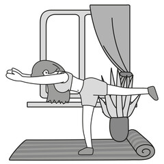 Bodyweight Workout Routine high-Intensity interval training. Infographics showing sports exercises. People doing core strength, balance, endurance. Vector illustration