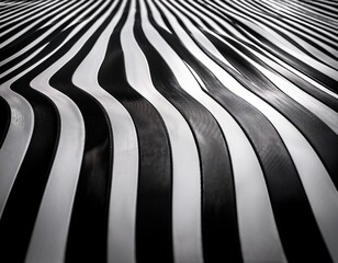 Bold black and white striped background with depth of field for a striking visual effect