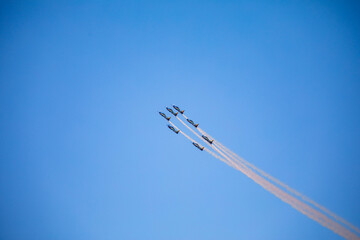 Traditional Brazilian Smoke Squadron, consisting of 3 Super Tucano A-29 Turboprop aircraft