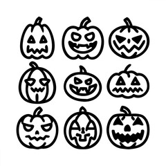 Obraz premium Halloween pumpkin vector icon set
