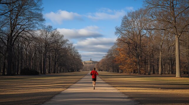 Jogger running alone on a cold winter day, symbolizing Blue Monday mood