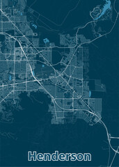 Henderson, Nevada, USA artistic blueprint map poster