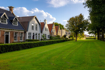 Cityscape of a small town village with traditional houses, Schiermonnikoog is a municipality and national park in the Northern Netherlands, One of the West Frisian Islands on the edge of the North Sea